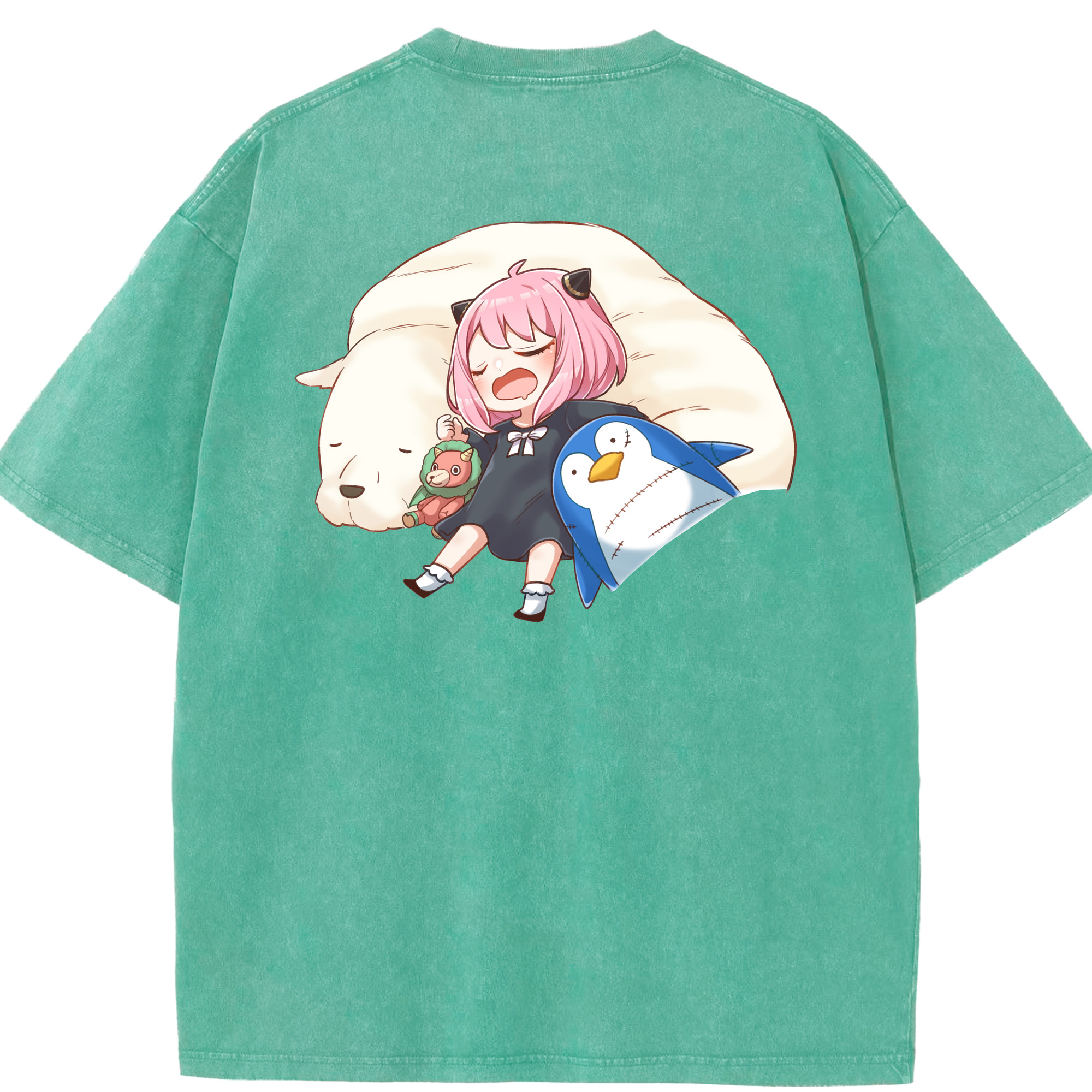 （画像用） SPY×FAMILY间谍家家酒 綿100% ヴィンテージ風 半袖Tシャツ（背面プリント）